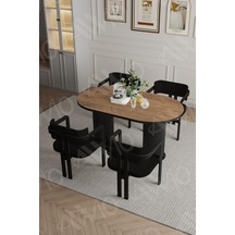 Avvio Marco Ptt Lake Mdf Ayak 4'lü Tokyo Metal Demonte Sandalye 80x140 Masa Sandalye Takımı Akça