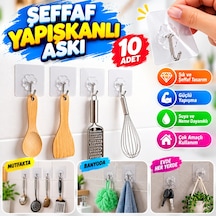 Bezos 10 Adet Kendinden Yapışkanlı Şeffaf Askı 22 -şeffaf