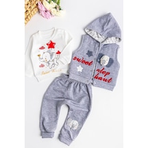 Babymod Fil Figürlü Üçlü Yelekli Kız Bebek Takım