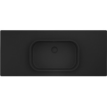 Real Stone Pure Etajerli 70x50 Siyah Granit Banyo Lavabosu Siyah