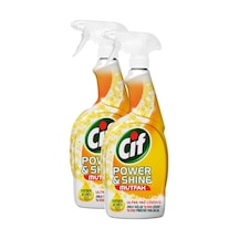 Cif Power & Shine Mutfak Yağ Çözücü Sprey Portakal ve Limon Özlü 2 x 750 ML
