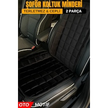 Premium Cepli Koltuk Minderi Şoför Koltuğu Seti-siyah