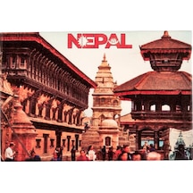 Nepal Temalı Ahşap Kartpostal Magnet