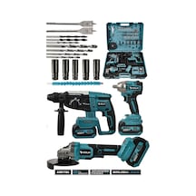 Assur 21V Çift Akülü 3'lü Set Taşlama+kırıcı Delici Hilti+somun Sıkma Sökme - 2775