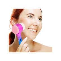 Çift İşlevli Renkli Cilt Yüz Temizleme Fırçası Peeling Masaj Etkili Gözenek Temizleyici Alet Çok Renkli