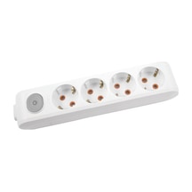 Viko Multi-let 4'lü Topraklı Kablolu Çocuk Korumalı Klemensli Anahtarlı Priz Beyaz