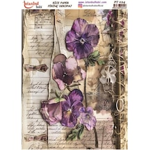 Pirinç Dekopaj Kağıdı 30x42cm Pt-024 Yazı Ve Çiçekler