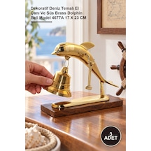 3 Adet Pirinç Yunus Balığı Çan Dekoratif Deniz Temalı El Çanı Ve Süs Brass Dolphin Bell Model 4677a 17 X 23 Cm