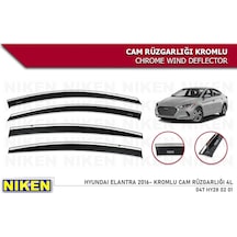 Niken Hyundai Elantra 2016-Sonrası Kromlu Cam Rüzgarlığı 4 Lü