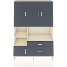 Hyperion Dolap 7 Raflı 2 Çekmeceli 5 Kapaklı 132x44x195 Aytaşı-antrasit/antrasit Antrasıt/antrasıt