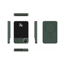 Symbee Yeşil 5000mah Magsafe Manyetik Powerbank: Pd20w Çift Yönlü Hızlı Şarj, Ultra İnce Metal Gövde, Akıllı Led Ekranlı Taşınabilir Şarj Cihazı