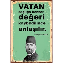 Süleyman Nazif Retro Ahşap Poster - 711990703