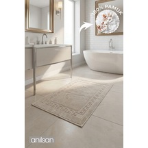 Vizon Greek Ayak Havlusu - 50x70 Cm, 245 Gr, %100 Pamuk, Spa Ve Otel Banyo Paspası, Günlük Kullanıma Uygun Vizon