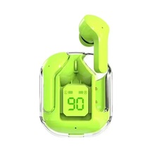 Yeşil T2 Tws Kablosuz Bluetooth Kulaklık Bluetooth Kulaklık Şeffaf Enc Güç Dijital Ekran Akıllı Telefonlar İçin Stereo Ses Kulaklık