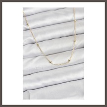 Bezos Cm 14k Gold Renk Minik Top Zincirli Kadın Kolye Nxrlvng