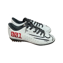 Halı Saha Futbol Ayakkabısı Beyaz Siyah Beyaz - Siyah - Kırmızı