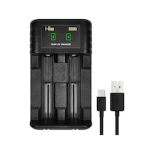 Batteries G300 Akıllı Ni-mh Pil Şarj Cihazı, Type-c Girişli 2 Slot Hızlı Şarj Aleti, Aa / Aaa / C / D Şarjlı Pil Uyumlu
