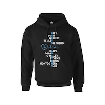 Grey'S Anatomy - Grey Siyah Erkek Fermuarsız Kapşonlu