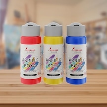 Kırmızı, Mavi, Sarı Akrilik Boya 3&apos Lü Set 3x60 Ml