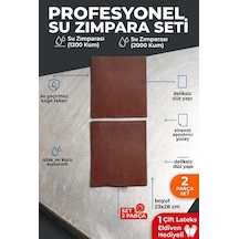 23x28 Cm Su Zımparası Seti 1200 2000 Kum 2 Parça Islak Kuru İnce Polisaj Zımparası + Eldiven