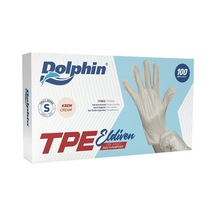 Dolphin Tpe Eldiven Krem 100lü Small - Tek Kullanımlık Eldiven 5'li Avantaj Paketi - 5 Adet Tarı