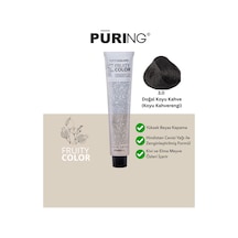 Puring Fruity Color Meyve Asitli Profesyonel Krem Saç Boyası Koyu Kahverengi 100 ML 3.0 Doğal Koyu Kahve