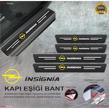 Opel İnsignia Logolu Karbon Kapı Eşiği Koruyucu Suni Deri 4'lü Set