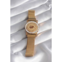 316l Çelik Gold Renk Mıknatıslı Hasır Zirkon Taşlı Çeyrk Altın Model Kadın Bileklik - Tj-bb5820 Diğer