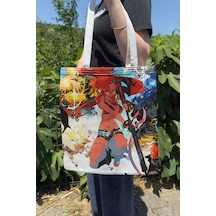 Zipzap Gurren Lagann V5 Yazlık Kışlık Çift Taraflı Kanvas Baskı Bez Çanta Anime Çantası