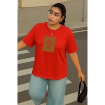 Büyük Beden The Best Baskılı Unisex Tişört Kırmızı