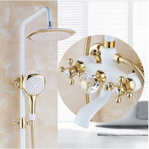 Banyo Bataryası Duş Seti Beyaz/Gold Ithal Özel Üretim