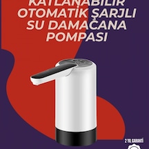 Otomatik Damacana Su Pompası 40-80 Saniye Zaman Ayarlı %90 Açılabilir Hijyenik Tasarım Şarjlı Renkli