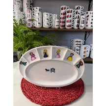 7 Bölmeli Prensesler Kahvaltı Tabağı Çok Renkli