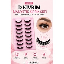 10 Çift D Kıvrım Takma Kirpik Seti Doğal Hacimli Bütün Kirpik 10-16 Mm Hafif Ve Tekrar Kullanıla