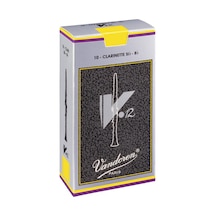 Vandoren Cr1925 V12 Bb Klarnet Kamışı No: 2.5 Orta Seviye/profesyonel - 10'lu Kutu Gelişmiş Öğrenciler İçin İdeal, Gümüş Kutu Ve Zengin Harmonikler
