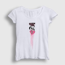 Presmono Kadın Bunny Green Day T-shirt Beyaz