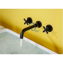 Banyo Lavabo Bataryası Ankastre Siyah 3'lü