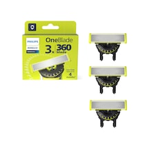 Philips Oneblade 360 Bıçaklar, Oneblade Elektrikli Tıraş Makinesi Ve Düzeltici İçin Orijinal Yedek Bıçaklar, Dayanıklı Paslanmaz Çelik, Döşeme, Kenar Ve Tıraş, 3'lü Paket, Model Qp430/80