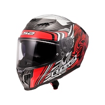 Ls2 Dragon Karbon Enthum Kask Kırmızı