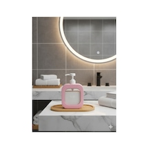 Buççin Online Mağaza 400 Ml Bambu Altlıklı Tezgah Üstü Banyo Mutfak Sıvı Sabunluk Bulaşık Lavabo Deterjanlık Seti Plastik Çok Renkli