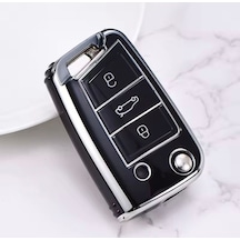 Skoda Kamiq Siyah-silver Anahtar Kılıfı