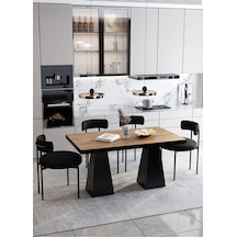 Avvio Frame Lake Mdf Ayak Teddy Sandalye 80x120 Yemek Masası Mutfak Masası 4 Kişilik Masa Sandalye Takım Akça