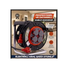 Araç Şarjı Uyumlu 3x4mm 10 Metre Hes Veya Öznur Kablolu Makara Sarim Ip54 - Uyumlu Halojen Fre Erkek Fişli Uzatma - 888455353