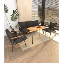 Doruk Home Balkon, Bahçe, Cafe, Metal Koltuk Takımı, Bahçe Mobilyası , Oturma Grubu, 3+1+1+masa Antrasit