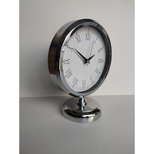 Krom Renkli Metal Ofis Salon Masa Saati 25*20 cm C1