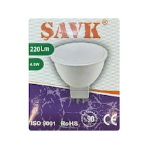 8 Adet Şavk 12volt Ac/dc 4,5w 22w Beyaz Işık 6500k Gu5.3 Duylu İğne Bacak Led Çanak Ampul