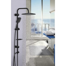 Valtemo Sürgülü Robot Rain Tepe Banyo Duş Seti Takımı Siyah