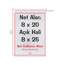 8 x 20+5 (8*25) CM. 250 Adet - Şeffaf Bantlı Yapışkanlı Jelatin Poş