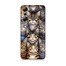 İnfinix Hot 20i Uyumlu Sevimli Kediler Desenli Silikon Kılıf