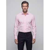 Bisse Pembe Regular Fit Cepsiz Uzun İtalyan Kaya Gömlek Gmeks261074 C29